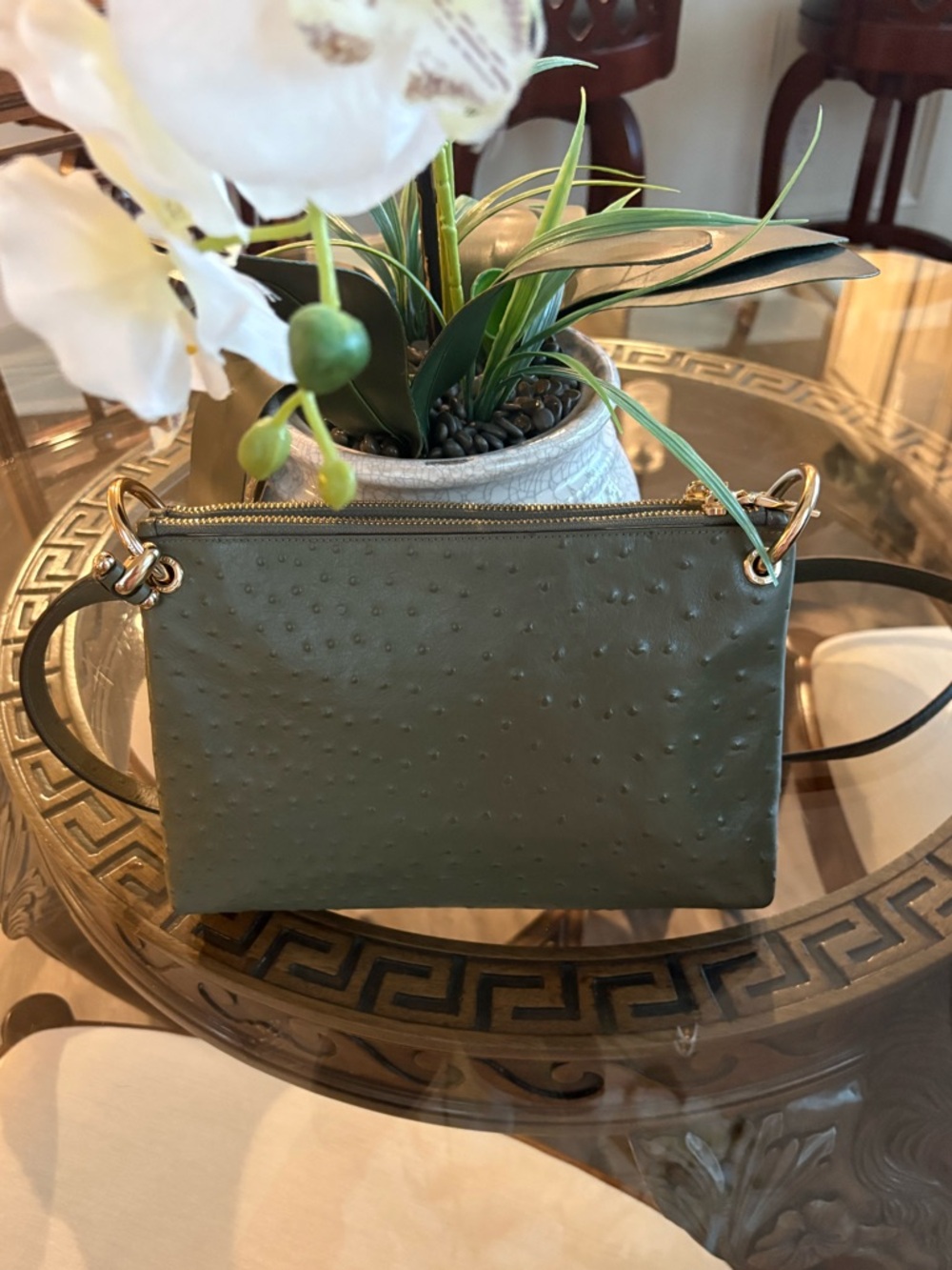 💚💚COACH MIA SAGE GREEN OSTRICH EMBOSSED LEATHER CROSSBODY BAG!💚💚 - Picture 2 of 8